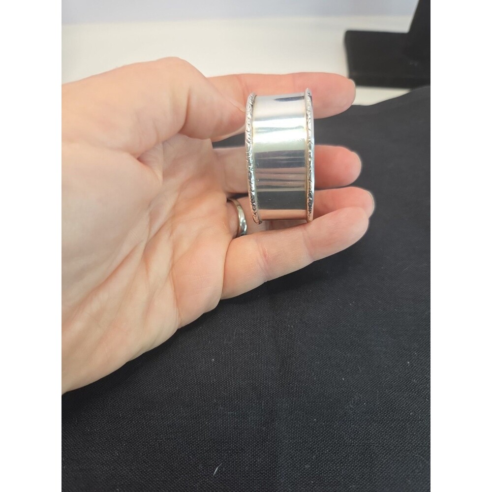Vintage Lunt Sterling Silver Napkin Ring Pattern 760 Scroll 10g with Engraving - Picture 5 of 10